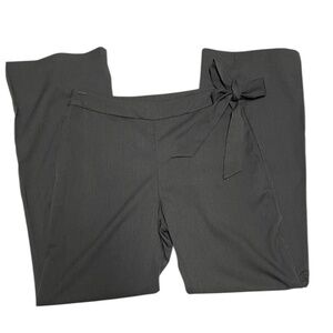 Shein Wide Leg Trousers Side Zipper Front Tie Grey Size Medium